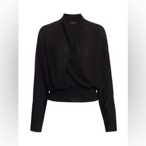 NWOT Theory Silk Wrap Blouson Top